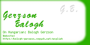 gerzson balogh business card